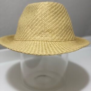 Stylish Tan Straw Fedora Hat